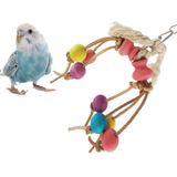 Creatief leer touw houten kraal papegaai vogel bijten speelgoed