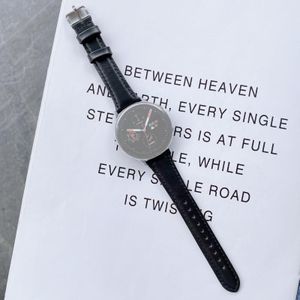Voor Samsung Galaxy Watch 22mm Smart Watch Universal Dubbelzijdige lederen kleine tailleband(Zwart)