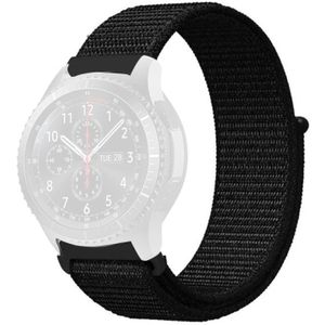 Voor Samsung Galaxy Watch 46mm eenvoudige nylon gevlochten band (Donker zwart)