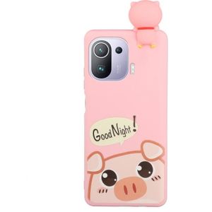 Voor Xiaomi MI 11 Pro Shockproof Cartoon TPU-telefoonhoes (schattig varken)