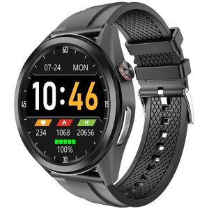 W10 1.3 inch Screen PPG & ECG Smart Health Watch  Support Heart Rate/Blood Pressure Monitoring  ECG Monitoring  Blood Oxygen/Body Temperature Monitoring(Black+Black)