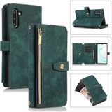 Voor Samsung Galaxy Note10 Dream 9-Card Wallet Zipper Bag Leather Phone Case(Groen)