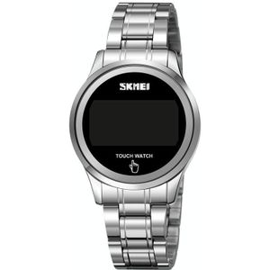 SKMEI 1737 Ronde wijzerplaat LED Digital Display Touch Luminous Electronic Watch (Silver)