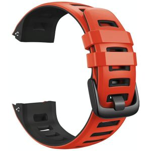 Voor Garmin Instinct / Instinct Esports tweekleurige siliconen vervangende riem horlogeband (rood + zwart)