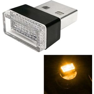 Universele PC Auto USB LED Sfeer Verlichting Noodverlichting Decoratieve lamp (Geel Licht)