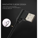 1m USB to USB-C / Type-C Nylon golf Style Double Elbow laad Kabel  Voor Samsung Galaxy S8 & S8 PLUS / LG G6 / Huawei P10 & P10 Plus / Xiaomi Mi6 & Max 2 en other Smartphones (zwart)