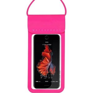 Outdoor duiken zwemmen mobiele telefoon touch screen waterdichte tas voor 5 1 tot 6 inch mobiele telefoon (Rose Red)