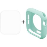 ENKAY Hat-Prins 2 in 1 TPU semi-geklede beschermende Shell + 3D volledig scherm PET gebogen warmte buigen HD Screen Protector voor Apple Watch serie 4 44mm(Green)