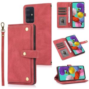 For Samsung Galaxy A51 4G PU + TPU Horizontal Flip Leather Case with Holder & Card Slot & Wallet & Lanyard(Wine Red)
