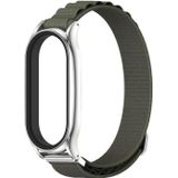 Voor Xiaomi Mi Band 7 / 7 NFC MIJOBS PLUS nylon ademende horlogeband (legergroen zilver)