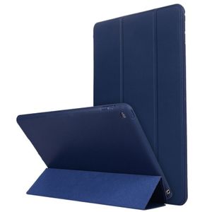Voor iPad 10 2 inch TPU horizontale flip lederen behuizing  met drie opvouwbare houder (blauw)