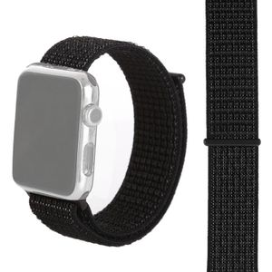 Eenvoudige mode nylon horlogebandje voor Apple Watch serie 5 & 4 44mm/3 & 2 & 1 42mm  met Magic stick (Nightfall Black)