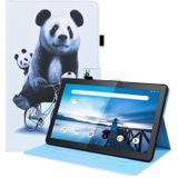 Voor Lenovo M10 FHD REL TB-X605FC / TB-X605LC Dierpatroon Horizontale Flip Leren Case met Houder & Card Slots & Fotolijst (Fietsen Panda)