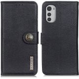 Voor Motorola Moto E32 4G Khazneh Cowhide Texture Leather Phone Case