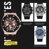 OCHSTIN 6100E multifunctioneel quartz waterdicht TPU herenhorloge (rosgoud + zwart)