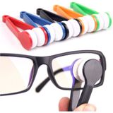 10 PCS multifunctionele draagbare bril Wipe glazen schoon vegen Microfiber reinigingsdoekje  willekeurige kleur levering