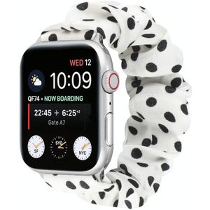 Dots haar ring doek horlogeband voor Apple Watch Series 6 & se & 5 & 4 40mm / 3 & 2 & 1 38mm (wit)