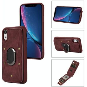 Voor iPhone XR Armor Ring Portemonnee Achterkant Telefoonhoes