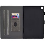 Voor Galaxy Tab S6 Lite Naaideraden horizontaal gespoten platte leren behuizing met Pen Cover & Anti Skid Strip & Card Slot & Holder(Grijs)