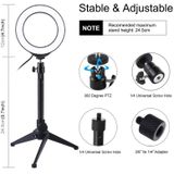 PULUZ 4 7 inch 12cm USB 10 modes 8 kleuren RGBW Dimbare LED ring Vloggen fotografie video lichten + Desktop statief mount met koude schoen statief bal hoofd (zwart)