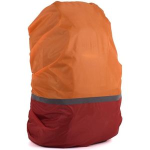 2 stks Outdoor Bergbeklimmen Kleur Matching Lichtgevende Rugzak Regenhoes  Grootte: M 30-40L (Rood + Oranje)