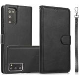 For Samsung Galaxy Note20 Calf Texture 2 in 1 Detachable Magnetic Back Cover Horizontal Flip Leather Case with Holder & Card Slots & Wallet & Photo Frame(Black)