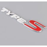 Auto TYPE-S Gepersonaliseerde decoratieve stickers van aluminiumlegering  afmeting: 15x3x0 4 cm (wit rood)