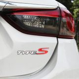 Auto TYPE-S Gepersonaliseerde decoratieve stickers van aluminiumlegering  afmeting: 15x3x0 4 cm (wit rood)