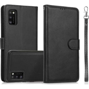 For Samsung Galaxy A41 Calf Texture 2 in 1 Detachable Magnetic Back Cover Horizontal Flip Leather Case with Holder & Card Slots & Wallet & Photo Frame(Black)