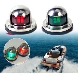 1 paar roestvrijstaal LED Navigatielicht rood groen zeilen signaal licht voor mariene boot jacht waarschuwingslampje  DC 12V