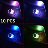 10 stks Auto Decoratieve USB Universele LED-atmosfeerlamp  kleur: kleurrijke langzame flits