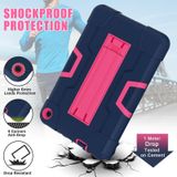 Voor Amazon Kindle Fire 7 2022 Contrast Kleur Kickstand Silicone Hard PC Tablet Case (Marine Rose Red)