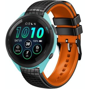 Voor Garmin Forerunner 265 22 mm mesh tweekleurige siliconen horlogeband (oranje zwart)