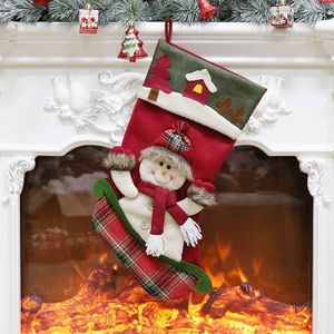 Kerst sokken Cadeau Tas Kerstboom Hanger Decoratie (Sneeuwpop)