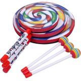 2 PCS Orff Percussie Instrument Ouder-kind Onderwijshulpmiddelen Lollipop Drum Early Education Tamboerijn  Grootte: 8 Inch