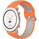 Voor Amazfit GTR 42MM 20mm geperforeerde ademende sport siliconen horlogeband (oranje + grijs)