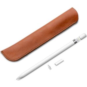 Echte lederen textuur Apple Pencil Plug-in capacitieve Pen beschermhoes voor iPad Pro (licht bruin)
