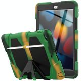 Schokbestendige kleurrijke siliconen + pc-beschermhoes met houder & pengleuf voor ipad 10.2 2021/2020 / 2019 (Camouflage leger groen)