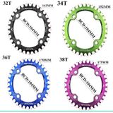 MOTSUV ronde smalle brede Chainring MTB fiets 104BCD tand plaat onderdelen elliptische plaat 34T (zwart)