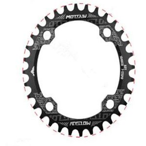 MOTSUV ronde smalle brede Chainring MTB fiets 104BCD tand plaat onderdelen elliptische plaat 34T (zwart)