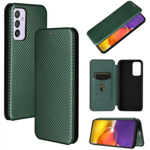 Voor Samsung Galaxy A82 5G /Quantum 2 Carbon Fiber Textuur Magnetische Horizontale Flip TPU + PC + PU Lederen Hoesje met Kaartsleuf (Groen)