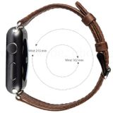 Voor Apple Watch Series 5 & 4 40mm / 3 & 2 & 1 38mm Ronde Staart Retro Crazy Horse Texture Echte lederen vervangende band (lichtbruin)