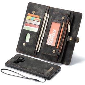 CaseMe-008 afneembare multifunctionele horizontaal flip lederen Case voor Galaxy Note9  met kaartslot & houder & rits portemonnee & Foto Frame(Black)