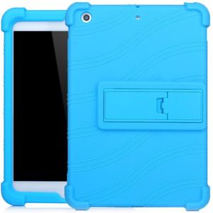 Voor iPad mini 3 / 2 / 1 Tablet PC Siliconen beschermhoes met onzichtbare beugel (Sky Blue)