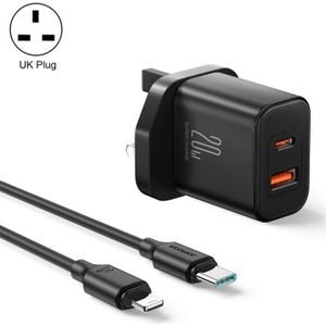 J0YROOM TCF05 20W USB+USB-C/Type-C snelladerset met dubbele interface  specificatie: UK-stekker