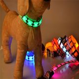 Plaid Patroon Oplaadbare LED Glow Light Leidt Pet Dog Collar voor kleine middelgrote honden  maat: l(blauw)