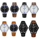 Yazole 318 Blu-Ray Business Watch All-Match Heren Quartz Horloge (White Lade Donkerbruine riem)