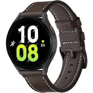 Voor Garmin Forerunner 265 / 255 / Vivoactive 4 / Venu 2 22 mm stiksel zwarte gesp lederen horlogeband