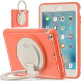 Shockproof TPU + PC Protective Case with 360 Degree Rotation Foldable Handle Grip Holder & Pen Slot For iPad mini 3 / 2 / 1(Living Coral)