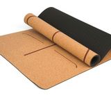 183X68cm natuurlijke kurk TPE yoga mat fitness matten Pilates antislip Yogamatten (bruin)